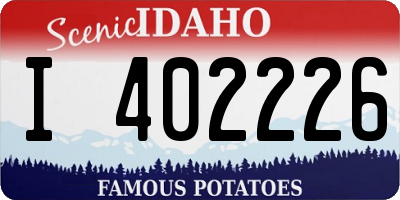 ID license plate I402226