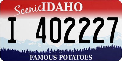 ID license plate I402227