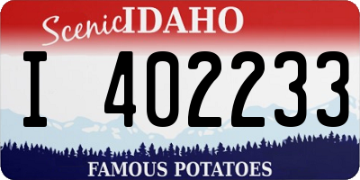 ID license plate I402233