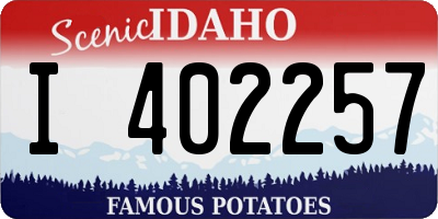 ID license plate I402257