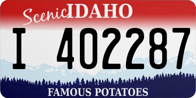 ID license plate I402287