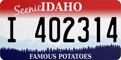 ID license plate I402314