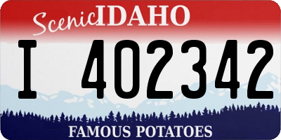 ID license plate I402342
