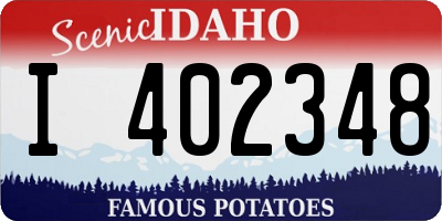 ID license plate I402348