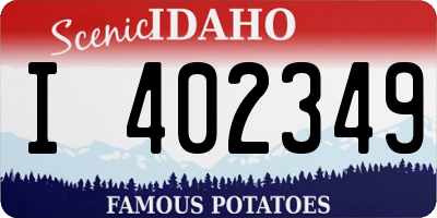 ID license plate I402349