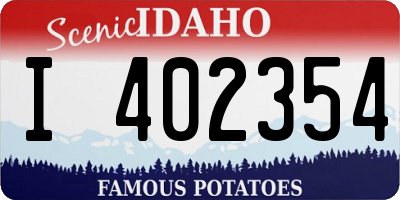 ID license plate I402354