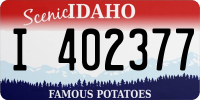 ID license plate I402377