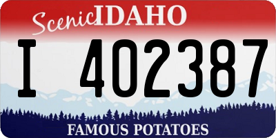 ID license plate I402387