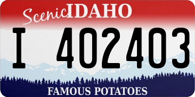 ID license plate I402403