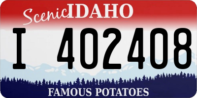 ID license plate I402408