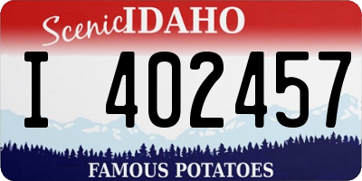 ID license plate I402457