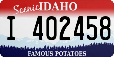 ID license plate I402458