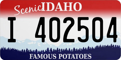 ID license plate I402504