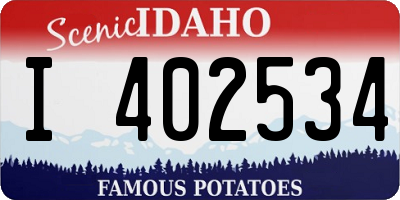 ID license plate I402534