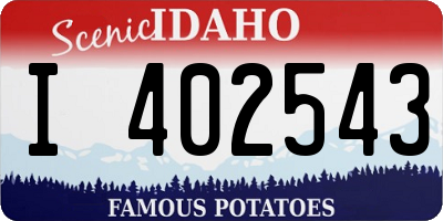 ID license plate I402543