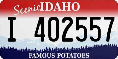 ID license plate I402557