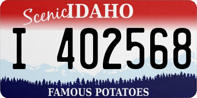 ID license plate I402568