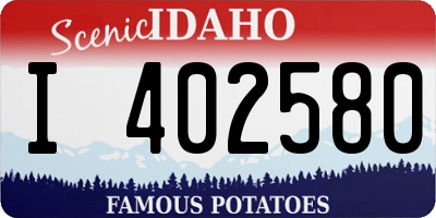 ID license plate I402580