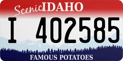 ID license plate I402585