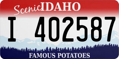 ID license plate I402587