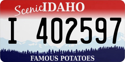 ID license plate I402597