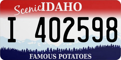 ID license plate I402598