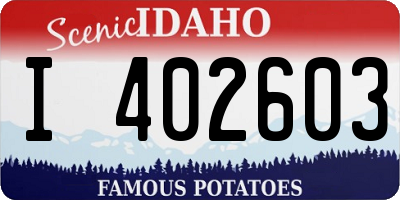 ID license plate I402603