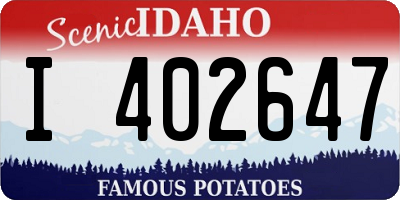ID license plate I402647