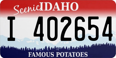 ID license plate I402654