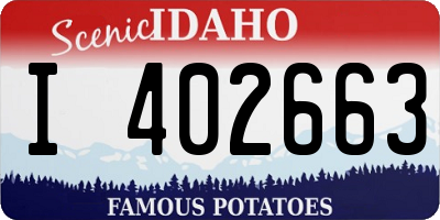 ID license plate I402663