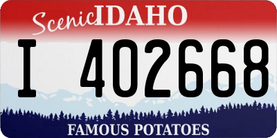 ID license plate I402668