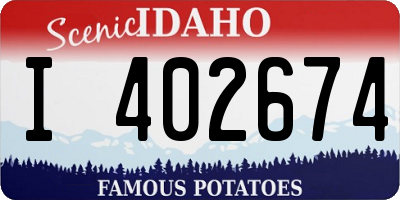 ID license plate I402674