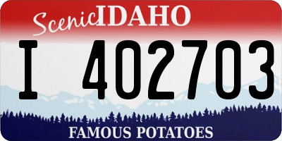 ID license plate I402703