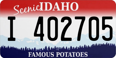 ID license plate I402705