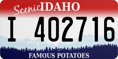 ID license plate I402716