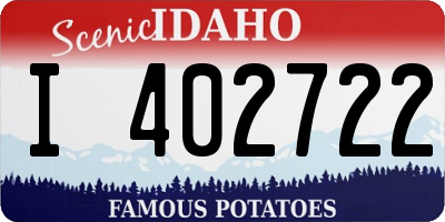 ID license plate I402722