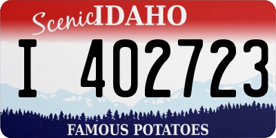 ID license plate I402723