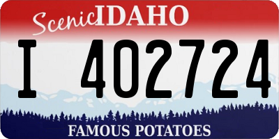 ID license plate I402724