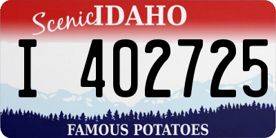 ID license plate I402725