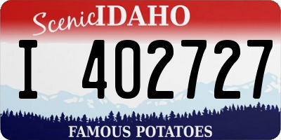 ID license plate I402727