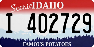 ID license plate I402729