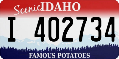 ID license plate I402734