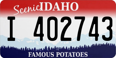 ID license plate I402743