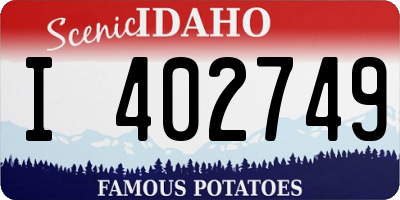 ID license plate I402749