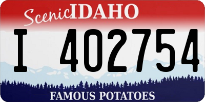 ID license plate I402754