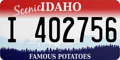 ID license plate I402756