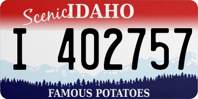 ID license plate I402757