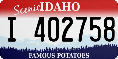 ID license plate I402758