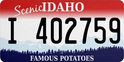 ID license plate I402759