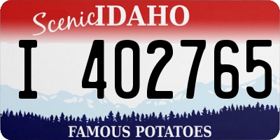ID license plate I402765